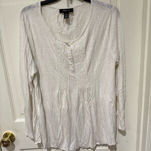 Style & Co. Women's Cream Long Sleeve Blouse